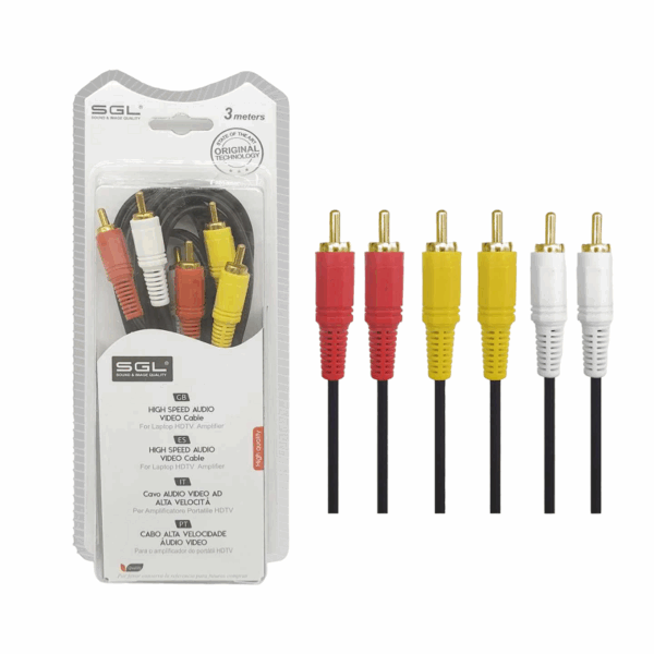 Kαλώδιο RCA - 306A - 3xRCA male/3xRCA male - 3m - 096100 - GoodFlix