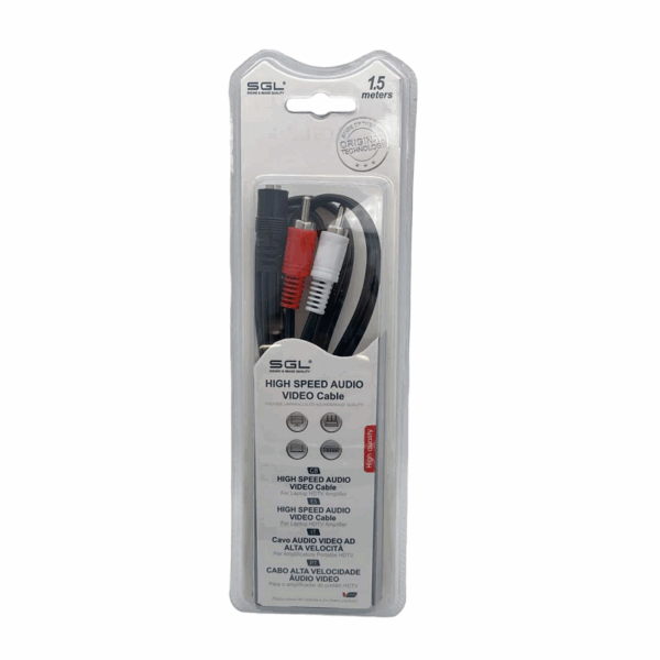 Καλώδιο ήχου - 1513 - Jack 3.5mm female/2xRCA male - 1.5m - 096162 - GoodFlix