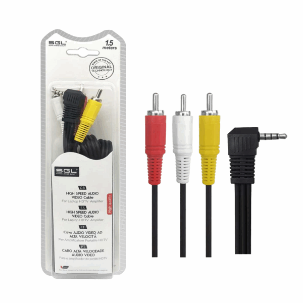 Καλώδιο ήχου - 1528C - Jack 3.5mm male/3xRCA male - 1.5m - 096186 - GoodFlix