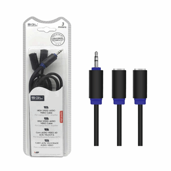 Καλώδιο ήχου Jack 3.5mm - A1528 - Male/2xFemale - 3m - 096278 - GoodFlix