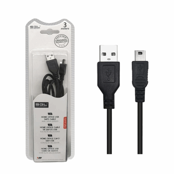 Καλώδιο μεταφοράς δεδομένων - Data - 3S - USB-A male/USB mini male - 3m - 097190 - GoodFlix