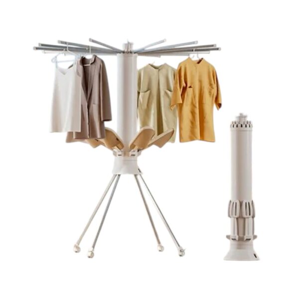 Πτυσσόμενη κρεμάστρα δαπέδου & απλώστρα ρούχων τροχήλατη - 12004 - 114289 - GoodFlix