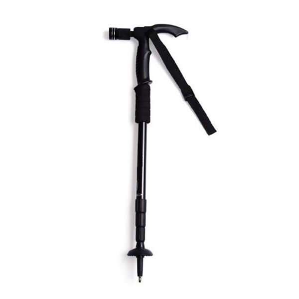 Τηλεσκοπικό μπαστούνι ορειβασίας με φακό - Μπατόν -138339 - Black - GoodFlix