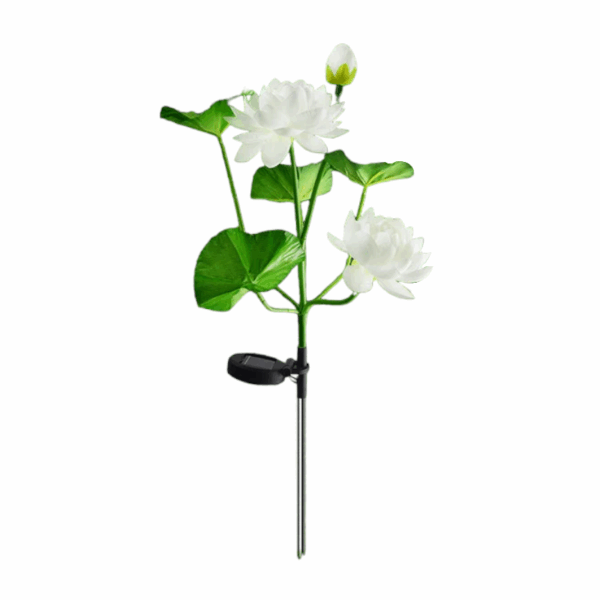 Φωτιζόμενα διακοσμητικά λουλούδια LED με ηλιακό πάνελ - 2pcs - 150371 - White - GoodFlix