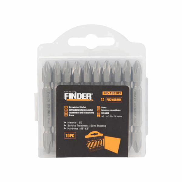 Σετ ανταλλακτικές μύτες κατσαβιδιού διπλές - 10pcs - PH2*65mm - Finder - 193183 - GoodFlix