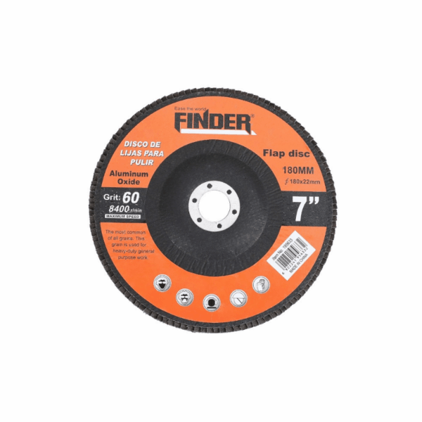 Πολύπτερο λείανσης μετάλλου για γωνιακό τροχό - 7"" - Grit60 - Finder - 195633 - GoodFlix