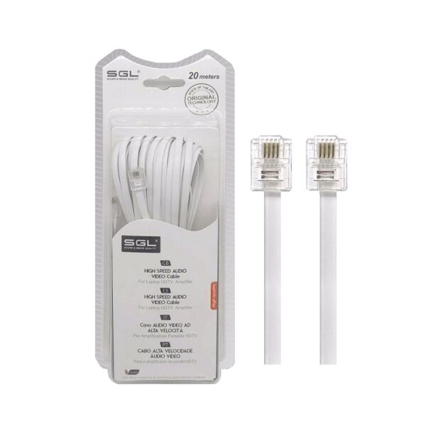 Καλώδιο τηλεφώνου - 20m - 6P4C - 197378 - GoodFlix