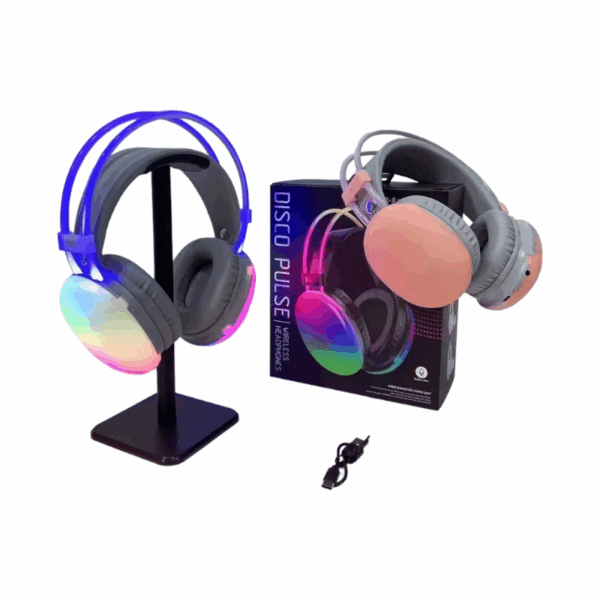 Ασύρματα ακουστικά Bluetooth LED - Headphones - PG580 - RGB - 212058 - Pink - GoodFlix