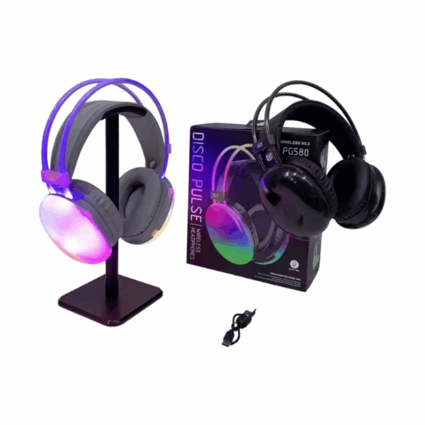 Ασύρματα ακουστικά Bluetooth LED - Headphones - PG580 - RGB - 212058 - Black - GoodFlix