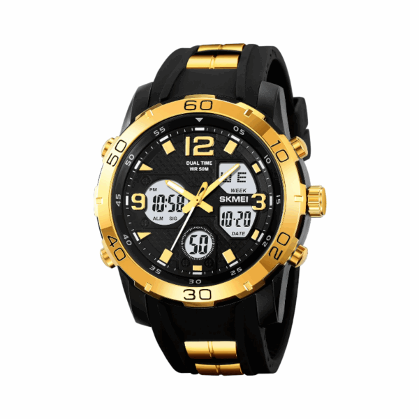 Ψηφιακό/αναλογικό ρολόι χειρός – Skmei - 2102 - Gold/White - GoodFlix