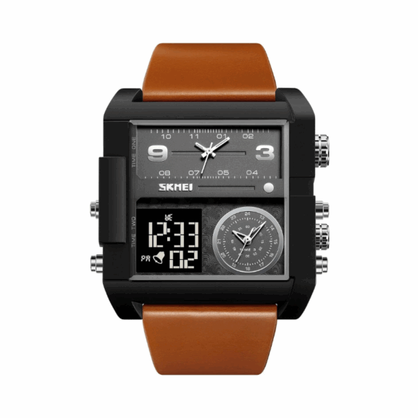 Ψηφιακό/αναλογικό ρολόι χειρός – Skmei - 2020 - Brown/Black - GoodFlix