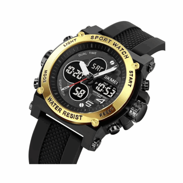 Ψηφιακό/αναλογικό ρολόι χειρός – Skmei - 2065 - Gold/Black - GoodFlix