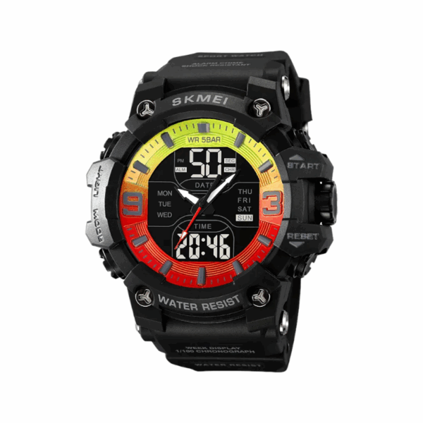 Ψηφιακό/αναλογικό ρολόι χειρός – Skmei - 2222 - Black/Red/Yellow - GoodFlix