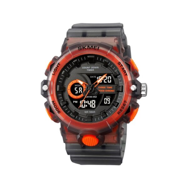 Ψηφιακό/αναλογικό ρολόι χειρός – Skmei - 2225 - Grey/Orange - GoodFlix