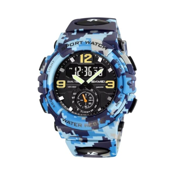 Ψηφιακό/αναλογικό ρολόι χειρός - Skmei - 2341 - Army Blue - GoodFlix