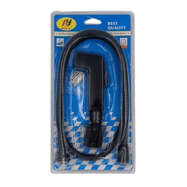 Πιστόλι ντουζιέρας με διακόπτη και σπιράλ - 1.2m - Black - 23061 - GoodFlix