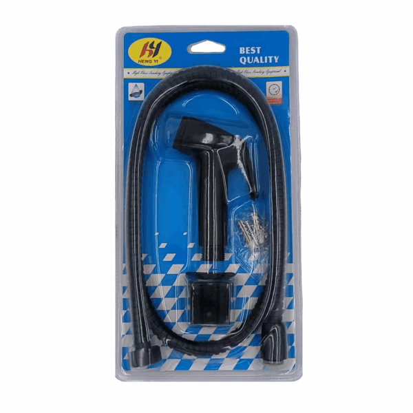 Πιστόλι ντουζιέρας με διακόπτη και σπιράλ - 1.2m - Black - 23062 - GoodFlix