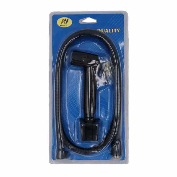 Πιστόλι ντουζιέρας με διακόπτη και σπιράλ - 1.2m - Black - 23063 - GoodFlix