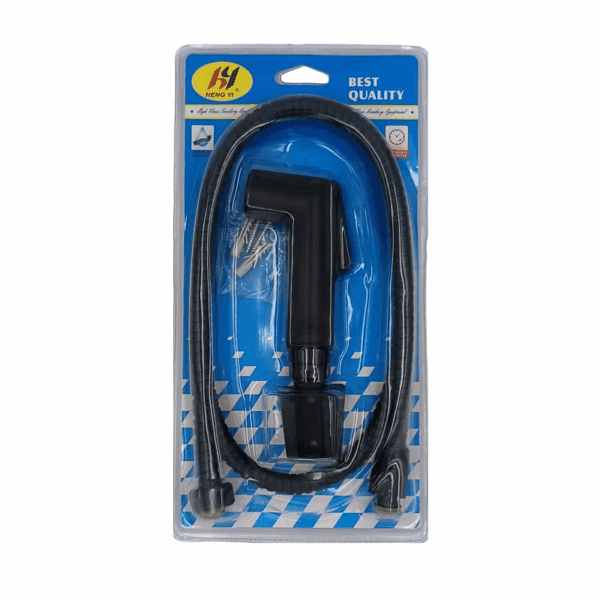 Πιστόλι ντουζιέρας με διακόπτη και σπιράλ - 1.2m - Black - 23064 - GoodFlix