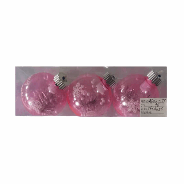 Σετ Χριστουγεννιάτικες μπάλες - 8cm - 3pcs - 231993 - GoodFlix