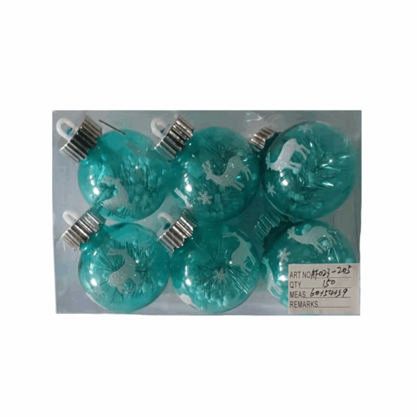Σετ Χριστουγεννιάτικες μπάλες - 6cm - 6pcs - 23205 - GoodFlix