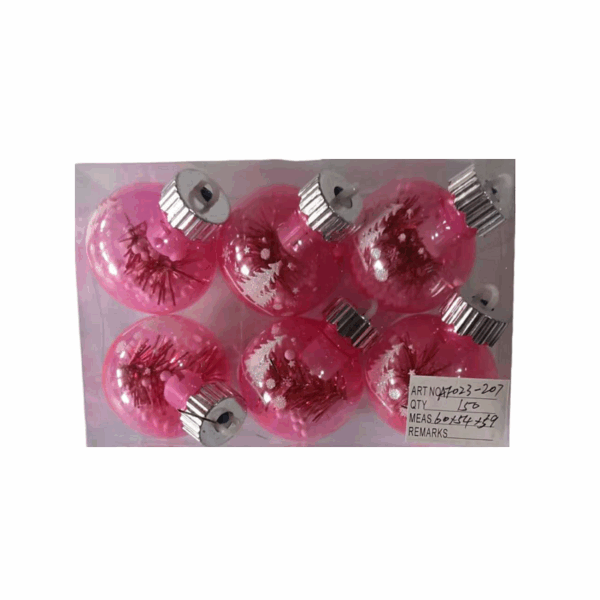 Σετ Χριστουγεννιάτικες μπάλες - 6cm - 6pcs - 232075 - GoodFlix