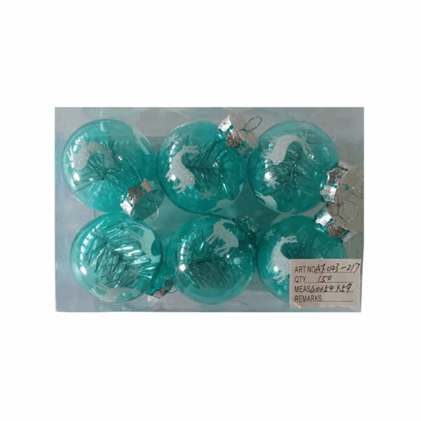 Σετ Χριστουγεννιάτικες μπάλες - 6cm - 6pcs - 232174 - GoodFlix