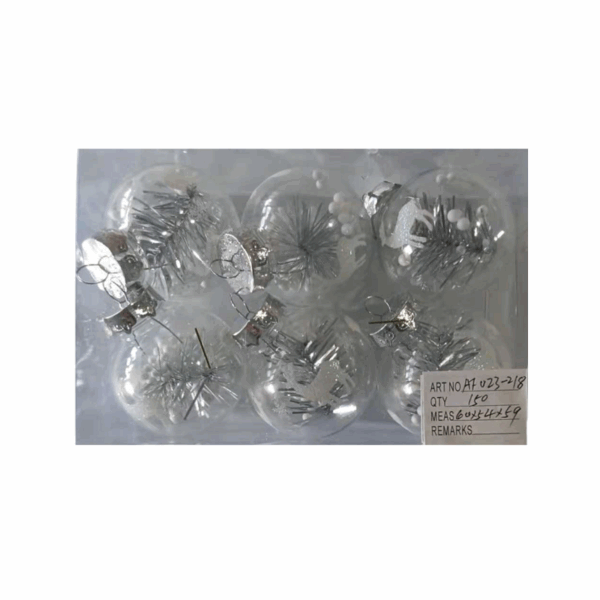 Σετ Χριστουγεννιάτικες μπάλες - 6cm - 6pcs - 232181 - GoodFlix