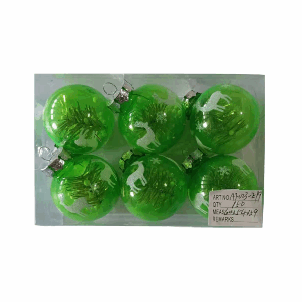 Σετ Χριστουγεννιάτικες μπάλες - 6cm - 6pcs - 23219 - GoodFlix