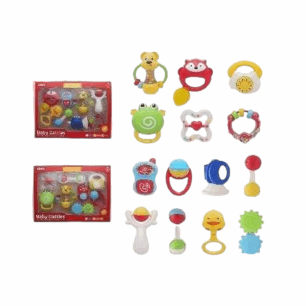 Σετ βρεφικές κουδουνίστρες & μασητικά - 8pcs - 628H-5 - 305213 - GoodFlix