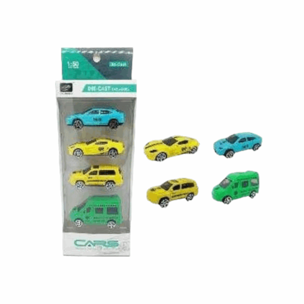 Σετ μεταλλικά αυτοκινητάκια - 4pcs - 366-19 - 308127 - GoodFlix