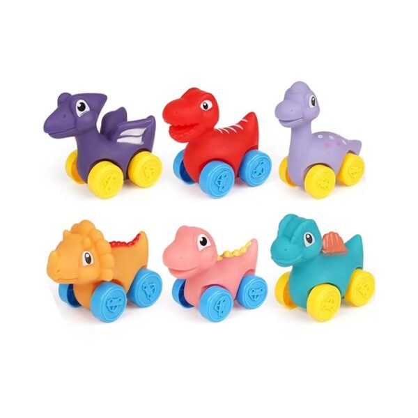 Σετ λαστιχένιες φιγούρες Δεινοσαύρων με ροδάκια - JLX5513-1 - 6pcs - 308254 - GoodFlix