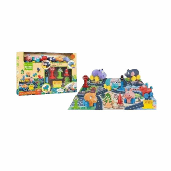 Σετ μοκέτα αυτοκινητόδρομος με αυτοκίνητα ζωάκια - 13pcs - JLX5510-2 - 308256 - GoodFlix