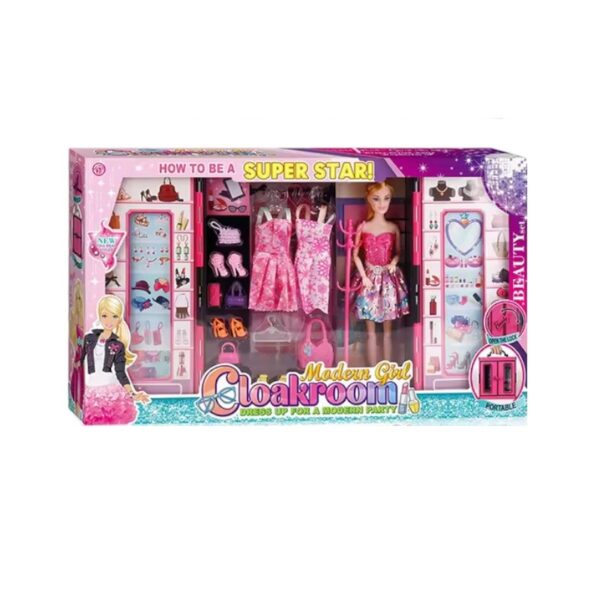 Σετ κούκλα με ντουλάπα και αξεσουάρ ομορφιάς - DSJ928-2 - 308341 - GoodFlix