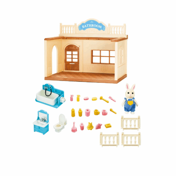 Κουκλόσπιτο mini με αξεσουάρ μπάνιου - A01 - 345228 - GoodFlix
