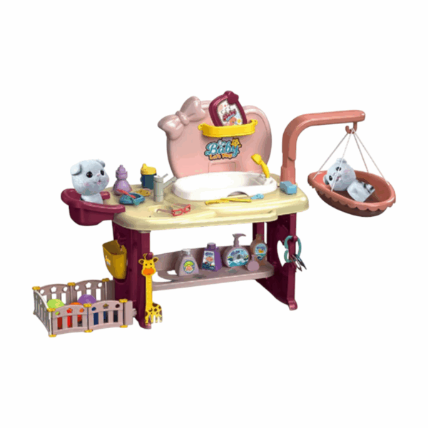 Πλήρες σετ φροντίδας κατοικιδίου με κούκλα γατάκι - HL-4 - 444429 - Pink - GoodFlix