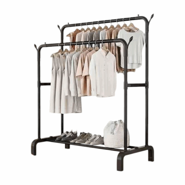 Κρεμάστρα δαπέδου με ράφι παπουτσιών - YP605 - 522589 - Black - GoodFlix