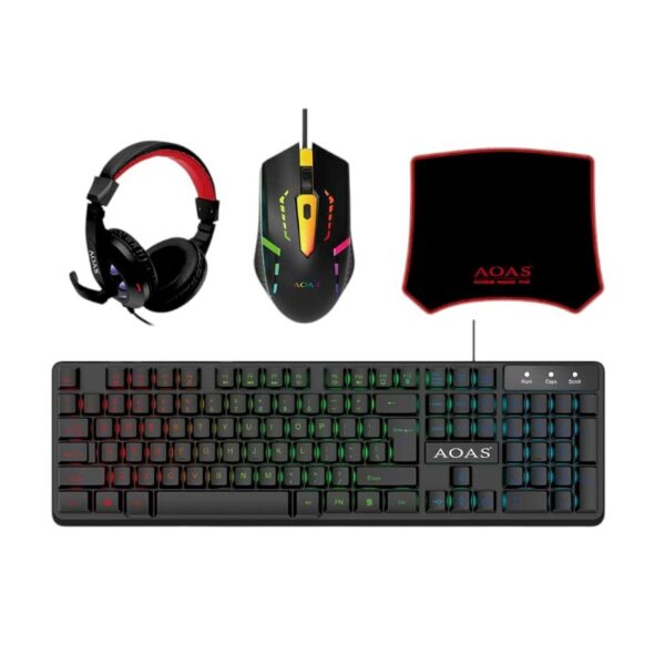Πλήρες σετ Gaming 4 σε 1 - LED RGB - WB1077 - AOAS - 655181 - GoodFlix