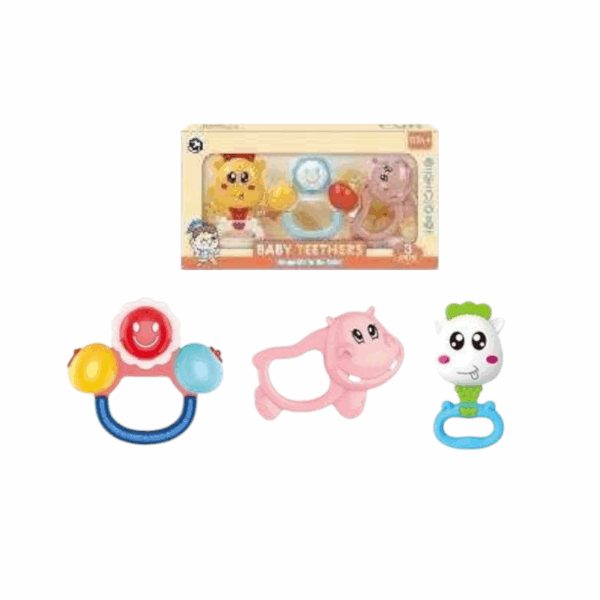 Σετ βρεφικές κουδουνίστρες & μασητικά – BM4300-33 - 3pcs - 730297 - GoodFlix