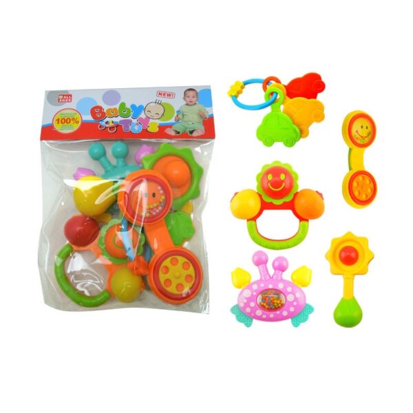 Σετ βρεφικές κουδουνίστρες & μασητικά – BM8005-25 - 5pcs - 730301 - GoodFlix