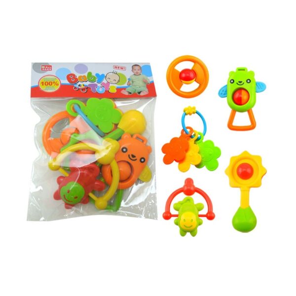 Σετ βρεφικές κουδουνίστρες & μασητικά – BM8005-35 - 5pcs - 730302 - GoodFlix