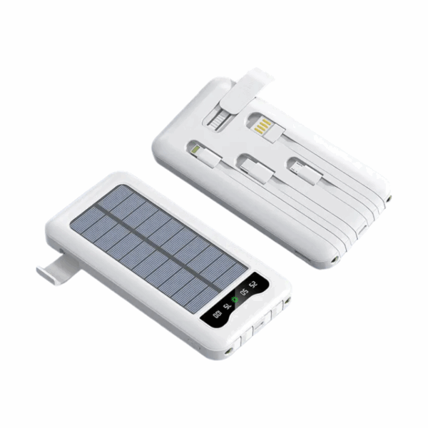 Powerbank με ηλιακό πάνελ - 4in1 - 10.000mah - KJ495 - 810378 - White - GoodFlix