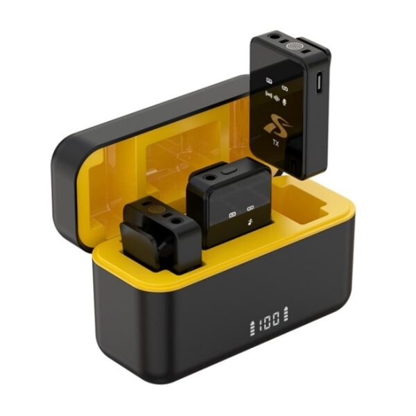 Ασύρματο mini επαναφορτιζόμενο πυκνωτικό μικρόφωνο για καταγραφή ήχου - iP/Lightning - SX12 - 811382 - GoodFlix