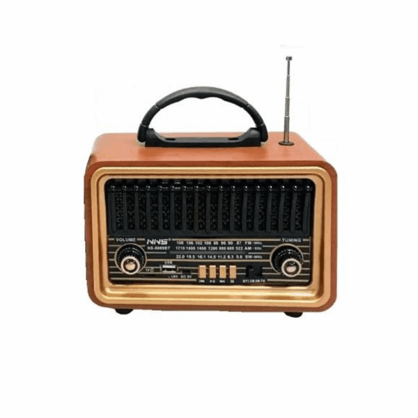Επαναφορτιζόμενο ραδιόφωνο Retro - NS-8069BT - 880699 - Light Brown/Gold - GoodFlix