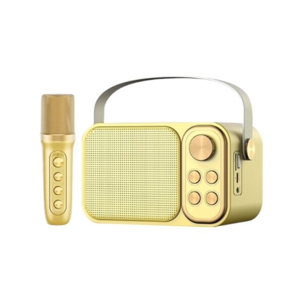 Ασύρματο ηχείο Bluetooth με μικρόφωνο Karaoke - YS-103 - 887288 - Gold - GoodFlix