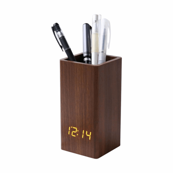 Ψηφιακό ρολόι - Ξυπνητήρι & Μολυβοθήκη - ET015-2 - 909429 - Brown - GoodFlix