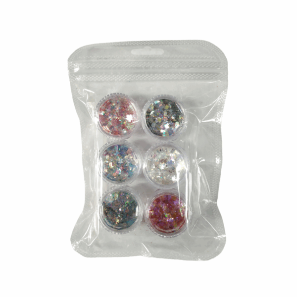 Σετ Glitter νυχιών Nail Art - ND129 - 6pcs - 910556 - GoodFlix