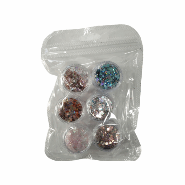 Σετ Glitter νυχιών Nail Art - ND133 - 6pcs - 910563 - GoodFlix