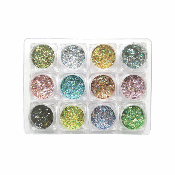 Σετ Glitter νυχιών Nail Art - Παλέτα - Glitter DJ - 12pcs - 910570 - GoodFlix