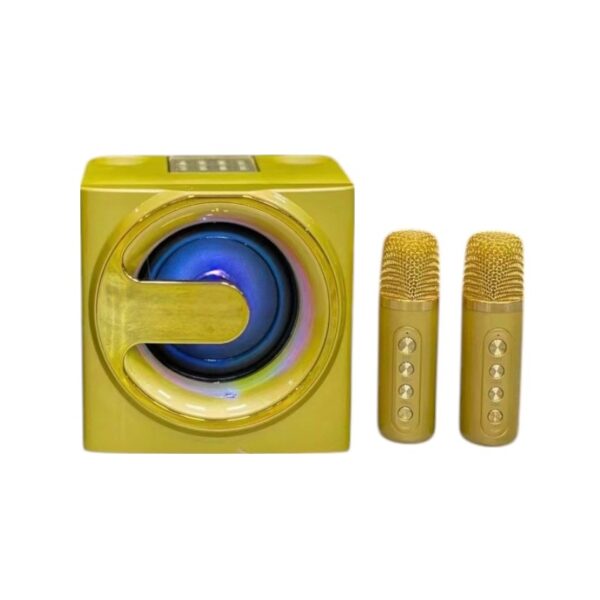 Ασύρματο ηχείο Bluetooth με 2 μικρόφωνα Karaoke - YS-207 - 887196 - Gold - GoodFlix